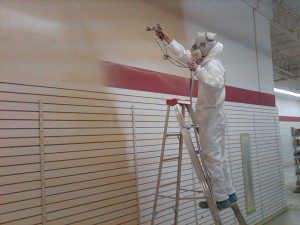 Painter on Scaffold in Painting Company Policy and Procedures