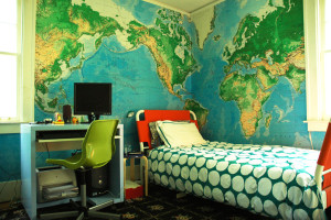 Map Themed Boy's Room in Painting Ideas for Kids