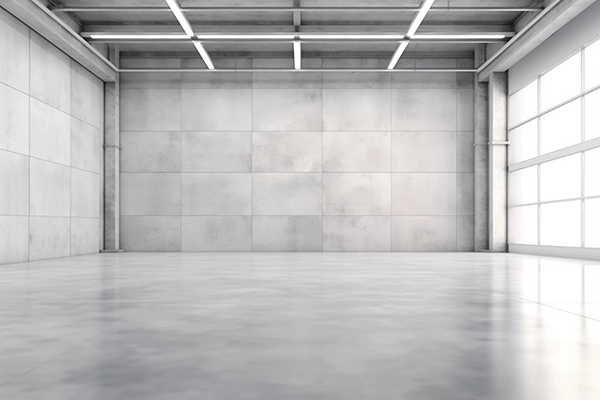 Professional applying epoxy to concrete garage floor