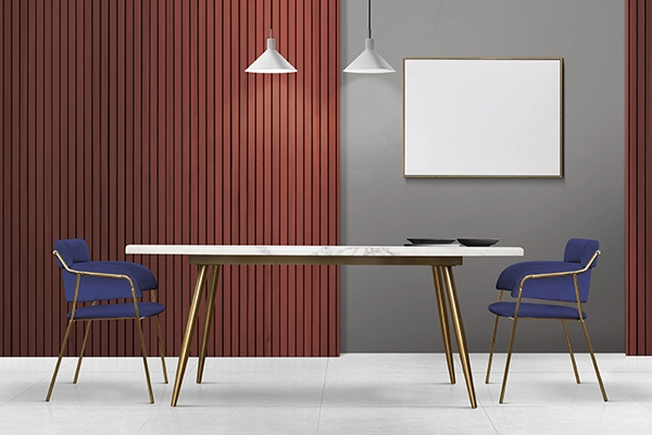 Modern painted paneling in living room